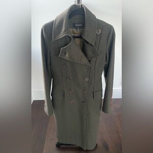 Club Monaco Green Double-Breasted Trench Coat size S